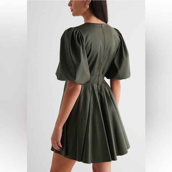 Express NWT Faux Leather V-Neck Dress - Picture 3 of 3